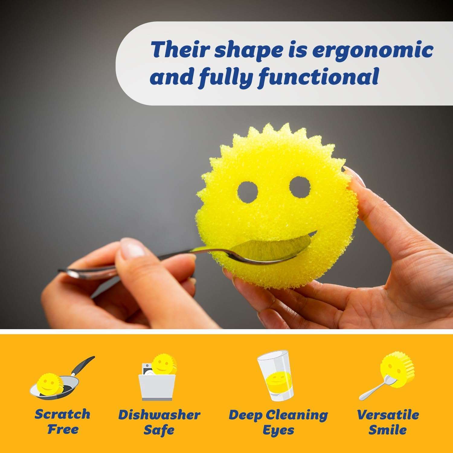 Scrub Daddy & Scrub Mommy Sponge 8 Pack – Scratch-Free Multipurpose Cleaning Sponges, Stain & Odor Resistant, BPA-Free