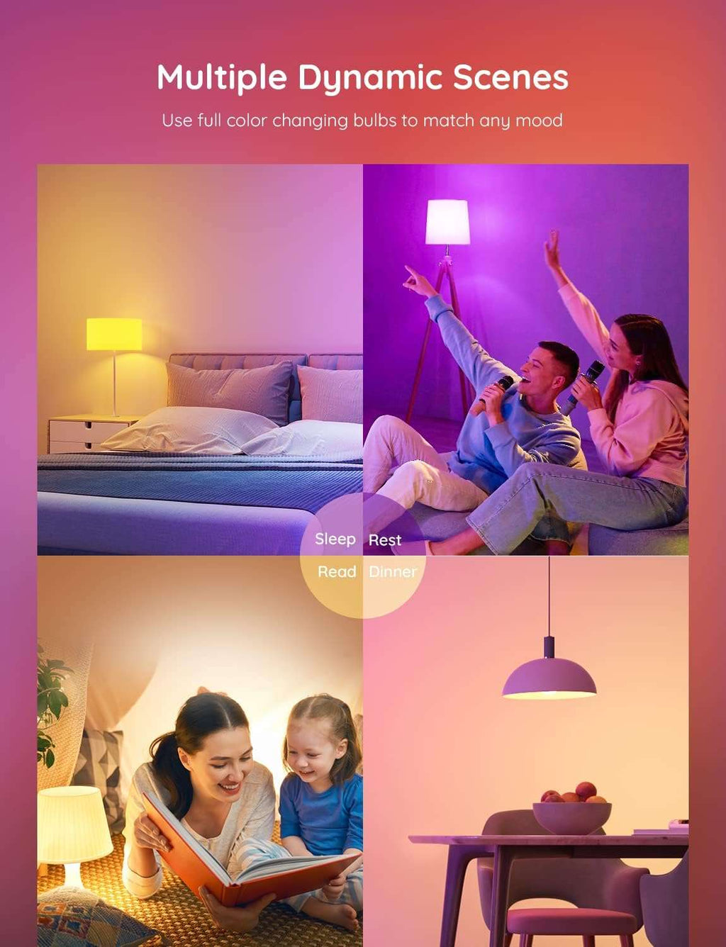 Govee Smart Light Bulbs, WiFi & Bluetooth LED Bulbs, RGBWW Color Changing, Works with Alexa & Google Assistant, 4 Pack - Quality Prime Hub